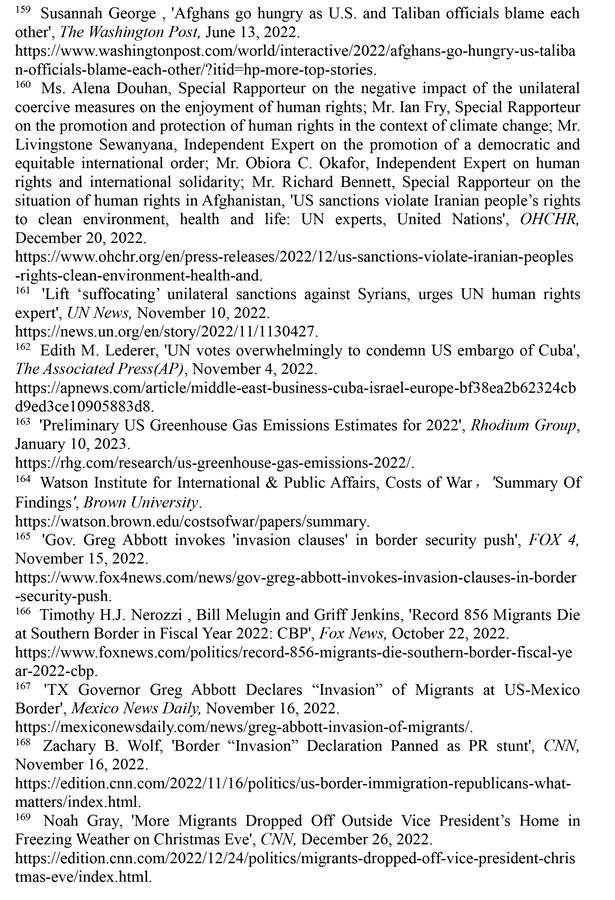 （圖表）［2022年美國侵犯人權(quán)報(bào)告］《2022年美國侵犯人權(quán)報(bào)告》注釋（13）