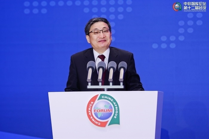 中國政府非洲事務(wù)特別代表劉豫錫在中非智庫論壇第十二屆會議開幕式上發(fā)表致辭。浙江師范大學(xué)非洲研究院供圖