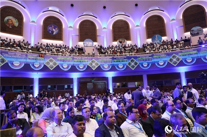 7月13日，達(dá)舍爾甘地污水處理廠項(xiàng)目竣工典禮舉行。人民網(wǎng)記者 孫廣勇攝