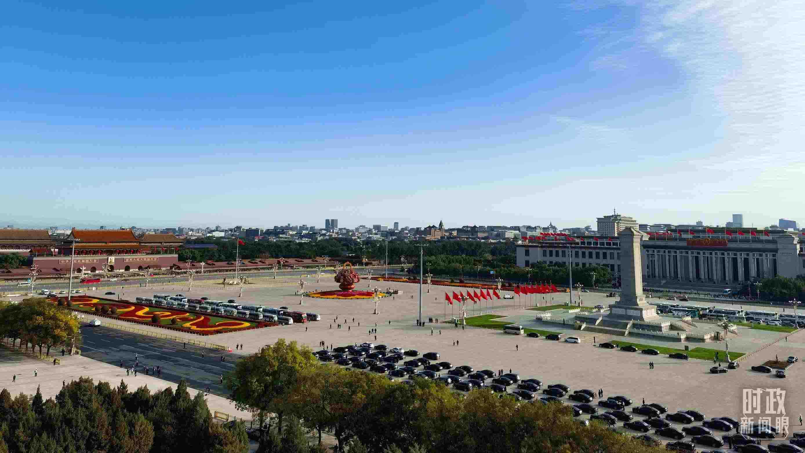 △18日的天安門廣場。（總臺央視記者周志國拍攝）