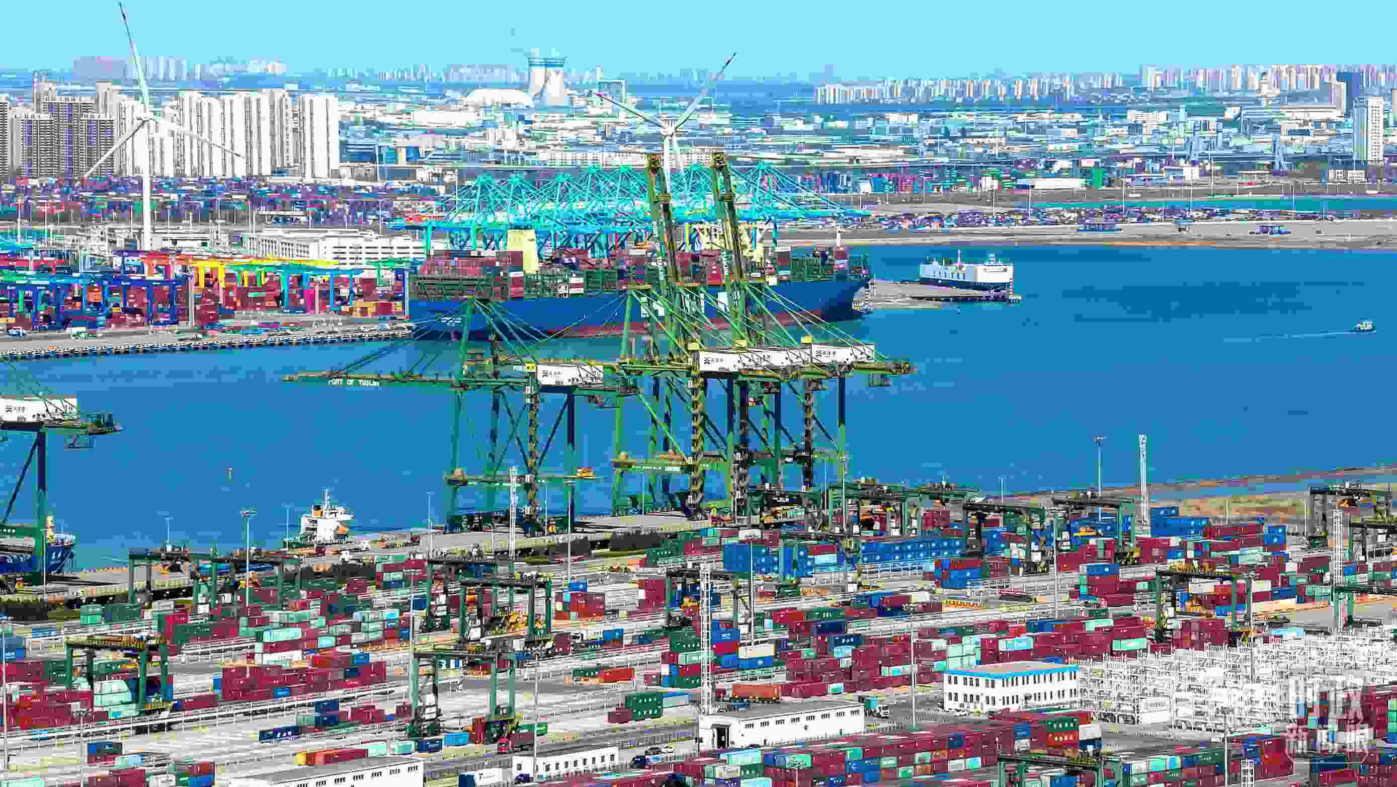 △俯瞰天津港。