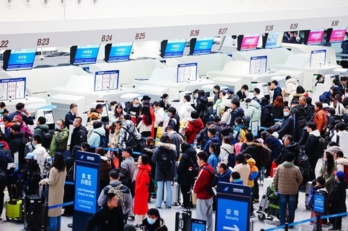 2024年春運首日，大興機場預計保障進出港旅客13.59萬人次。大興機場供圖