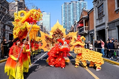2024年2月10日，上海張園舉辦舞龍舞獅活動，為市民和游客獻上一場視覺盛宴。