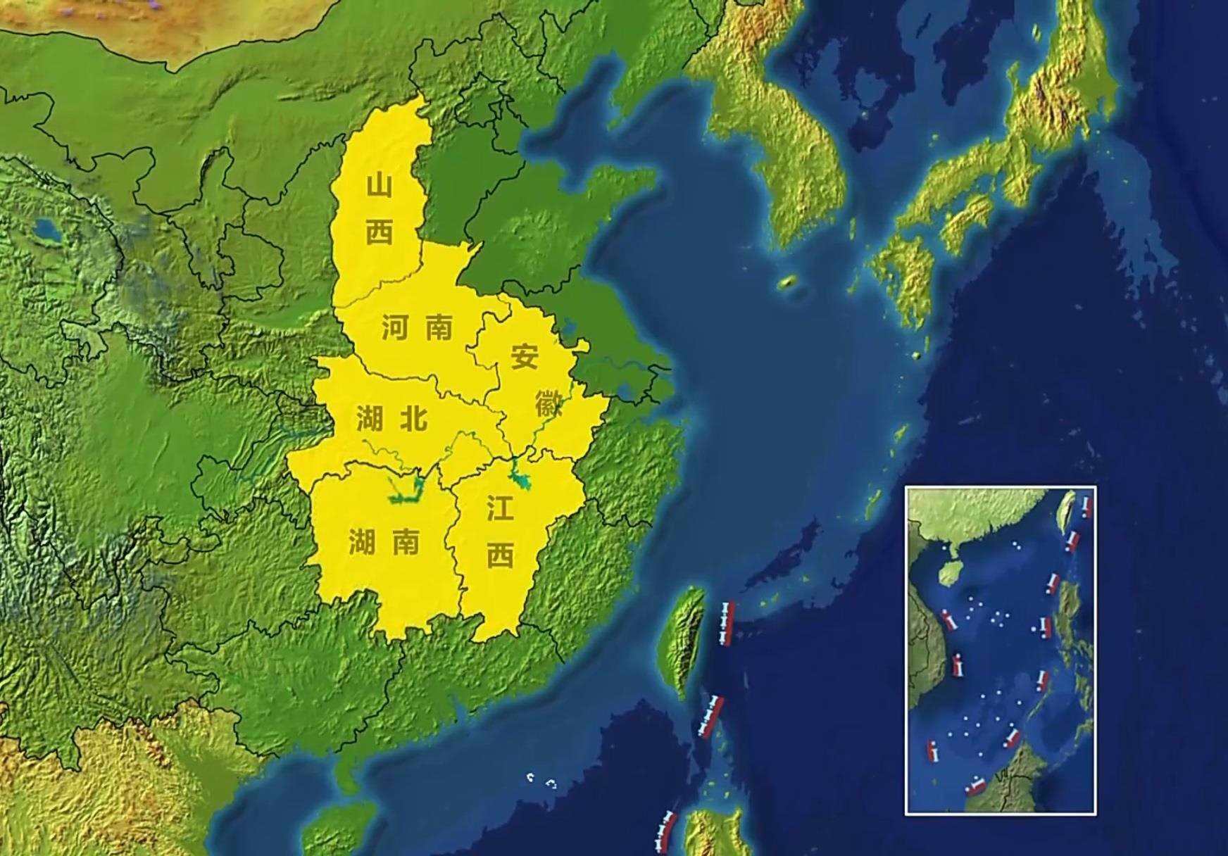 △中部地區(qū)包括晉皖贛豫鄂湘6省。
