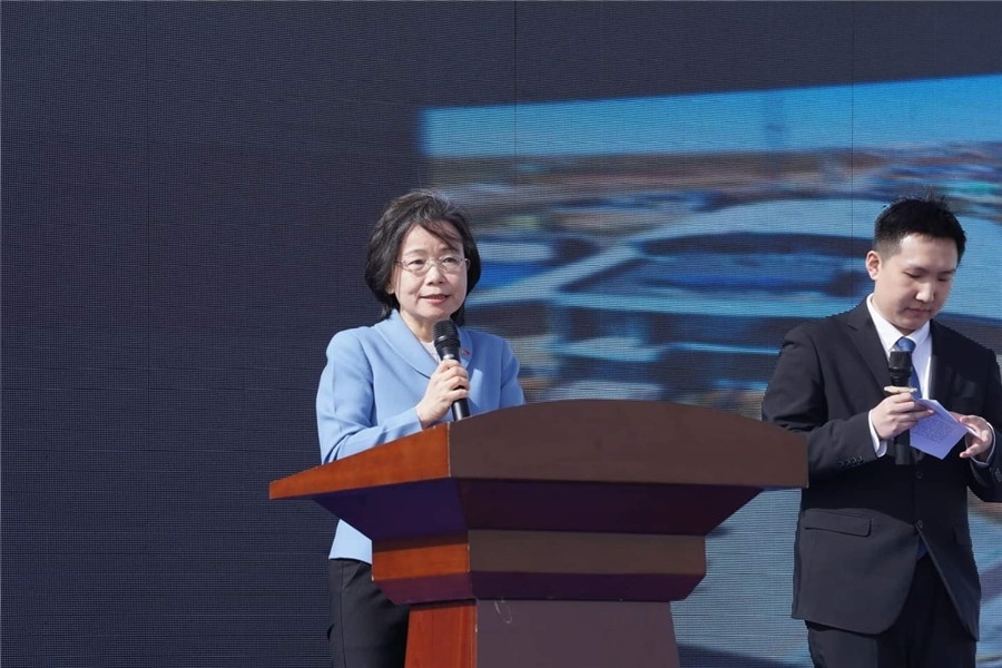 3月24日，沈敏娟大使致辭。駐蒙古使館供圖