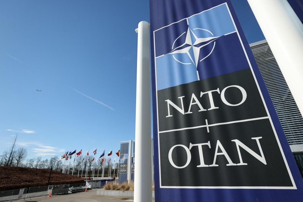 這是3月14日在比利時布魯塞爾拍攝的北約總部一角。新華社記者趙丁喆攝