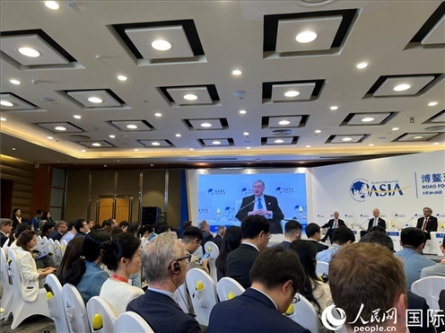3月27日，博鰲亞洲論壇2024年年會“全球地緣政治展望”分論壇現(xiàn)場。人民網(wǎng) 艾里士攝