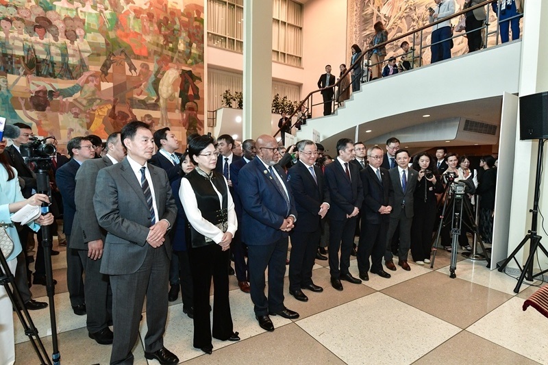 圖為“遇鑒漢字，和合共生”漢字展活動現(xiàn)場。（主辦方供圖）