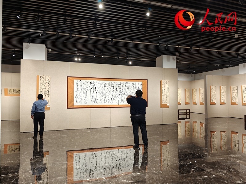 觀眾正在參觀展覽。人民網(wǎng)記者 韋衍行攝