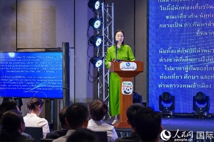 中國駐泰國大使館公使銜參贊常禹萌致辭。（普拉維攝）