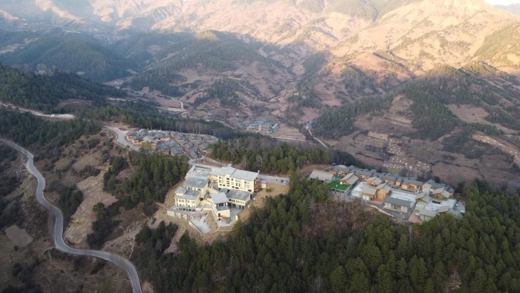 三河村全景（無人機(jī)照片）。新華社記者 尹恒 攝