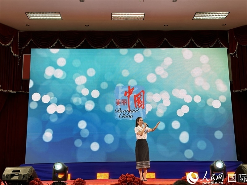 圖片：老撾選手進行中文演講。孫廣勇攝