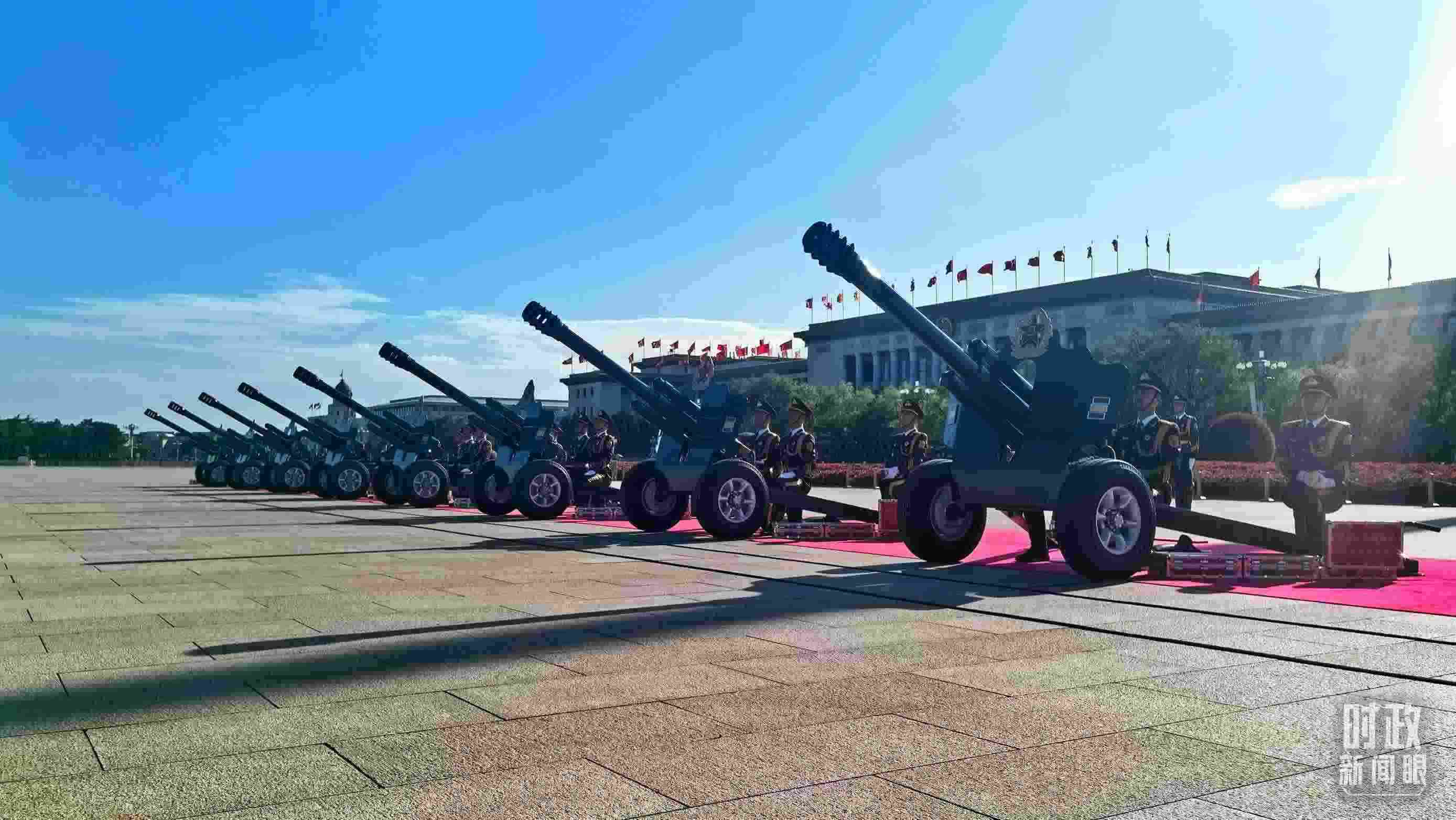 △天安門廣場的禮炮。（總臺央視記者王子杭拍攝）