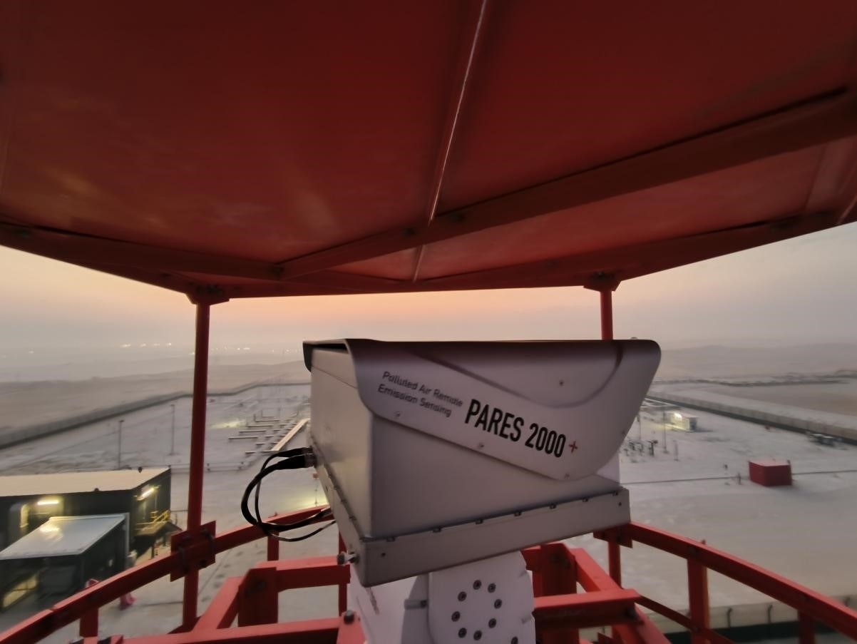 紅外線氣體監(jiān)測及智能預警系統(tǒng)主設備。振華石油供圖