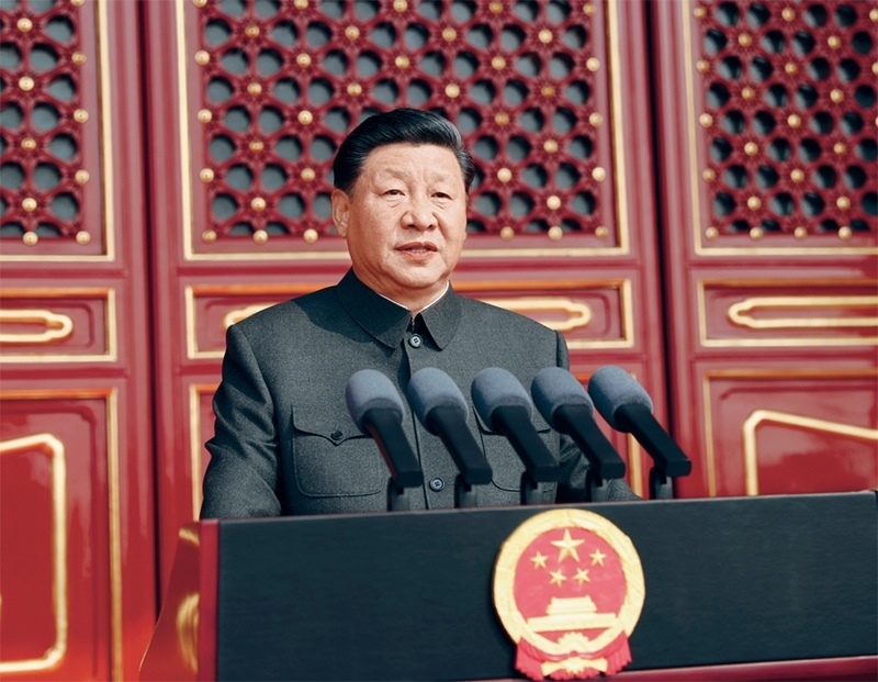 2019年10月1日，慶祝中華人民共和國成立70周年大會在北京天安門廣場隆重舉行。中共中央總書記、國家主席、中央軍委主席習(xí)近平發(fā)表重要講話。 新華社記者 鞠鵬/攝