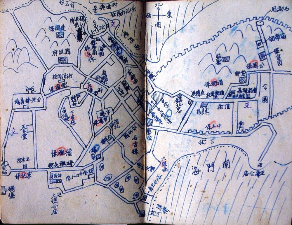 谷文昌在筆記本上繪制的東山建設(shè)規(guī)劃圖（資料照片）。