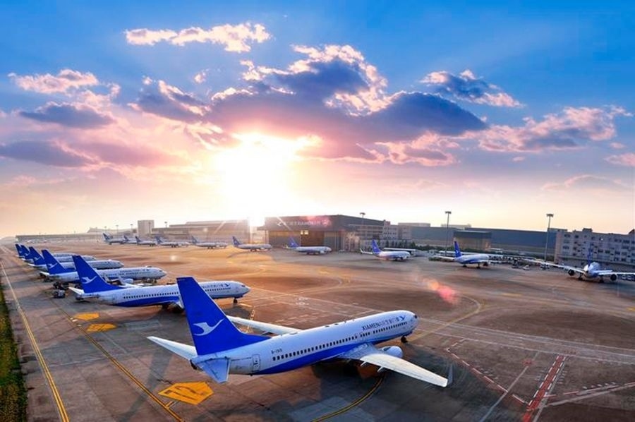 這是如今廈門航空的機隊照片。（廈門航空有限公司供圖）