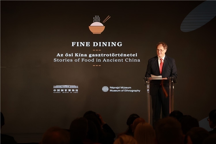 匈牙利文化和創(chuàng)新部副國務秘書喬鮑致辭。圖片由中國駐匈牙利大使館提供。