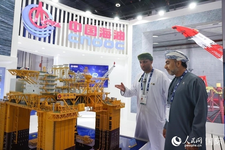 觀眾在中國海油展臺參觀。人民網(wǎng)記者 任皓宇攝