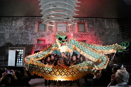 墨西哥華人社團(tuán)的舞龍舞獅表演。主辦方供圖