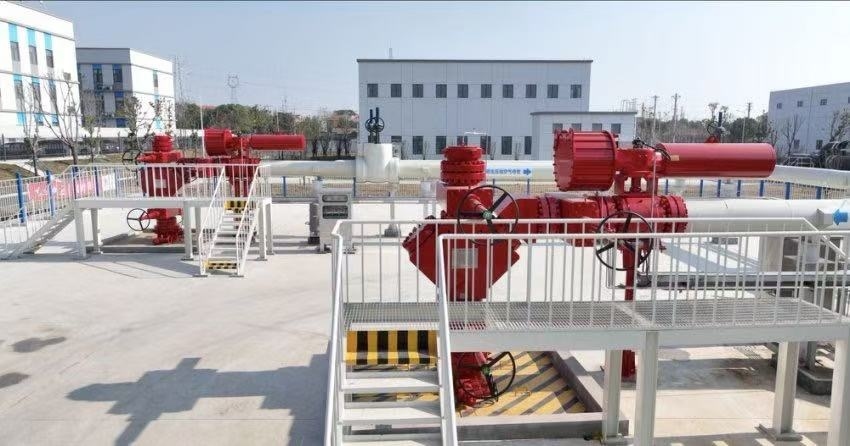 300兆瓦壓氣儲(chǔ)能示范工程鹽穴儲(chǔ)氣庫井場。受訪者供圖