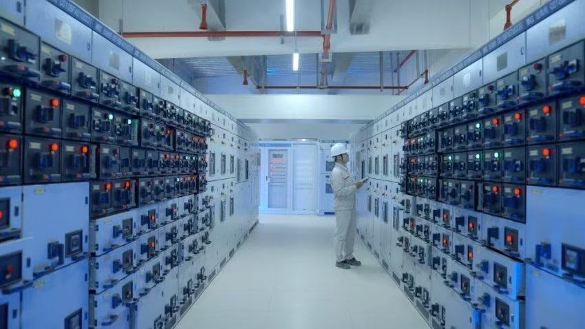 300兆瓦壓氣儲(chǔ)能示范工程低壓配電室。受訪者供圖