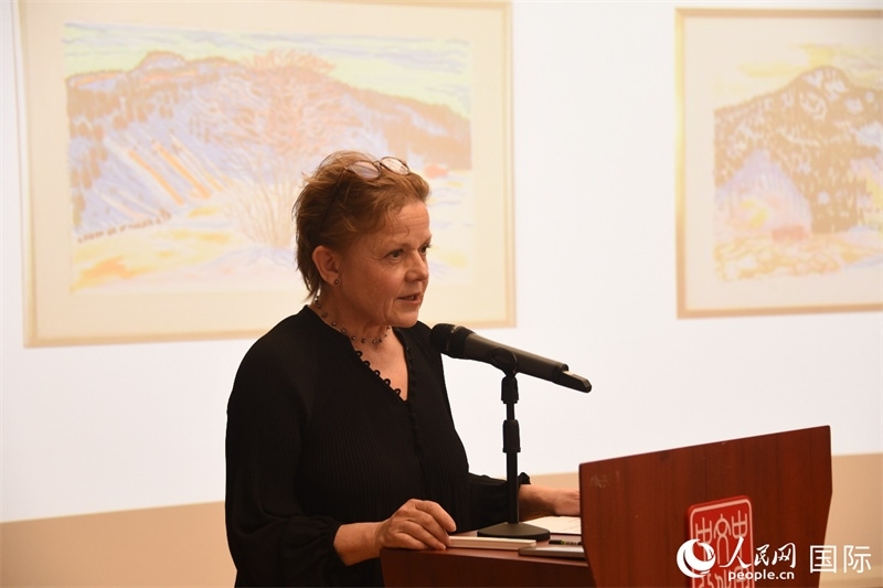 瑞典著名畫家比麗塔·穆爾的藝術(shù)講座。人民網(wǎng)記者 殷淼攝